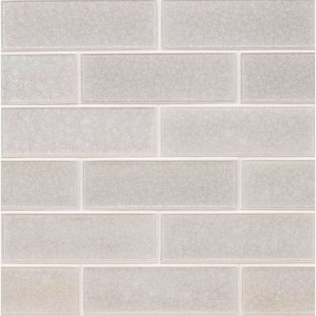 Frosted Icicle 3 In. X 9 In. Glossy Glass Ice White Subway Tile, 20PK
